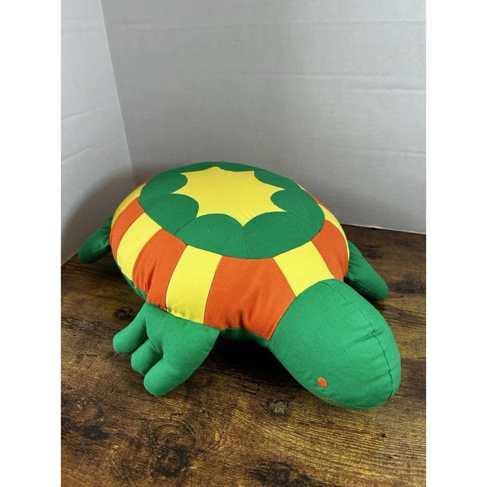 Vintage Pier 1 Imports Turtle Plush Pillow Retired HTF Tropical Decor 17 Inch